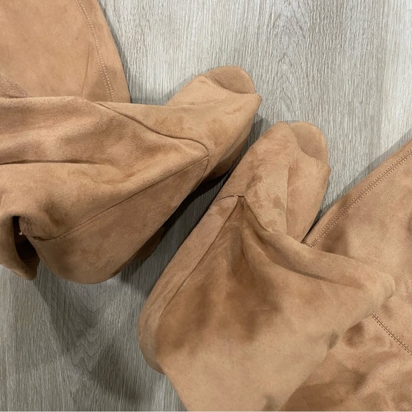 Steve Madden Elliana Tan Peep Toe Thigh High Boots - Picture 8 of 13